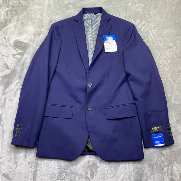 Haggar Other - Haggar H26 Ultra Slim Flex Series Blazer Men 36R Blue Performance Suit‎ Jacket